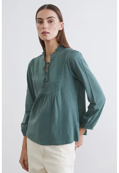 Bluza cu canafi - Verde petrol