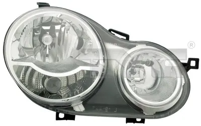 Far dreapta potrivit VW POLO 2001-2005 - (H1/H7, reglaj electric, cu motoras, fundal cromat)