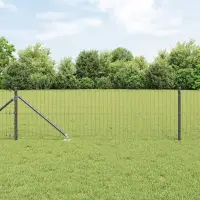 vidaXL Gard European cu Vârfuri 50 x 0,6 m Oțel cu strat de PVC Gri