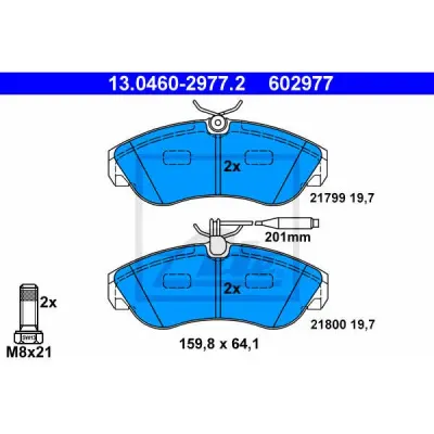 Set placute frana, frana disc ATE 13.0460-2977.2