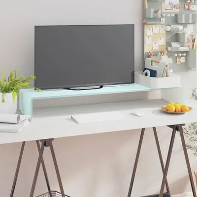 vidaXL Stativ TV/Suport monitor, sticlă, verde, 100 x 30 x 13 cm