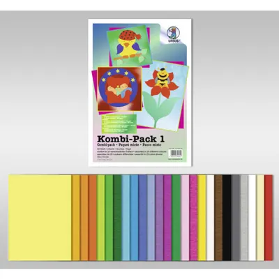 Set de 50 de coli din carton colorat, 23 x 33 cm