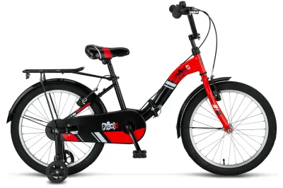 Bicicleta copii UMIT Picolo pliabila, culoare negru rosu, roata 16 , cadru otel