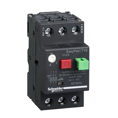 motor circuit breaker GZ1 - 3 poles 3d - 1..1.6A - thermomagnetic trip unit