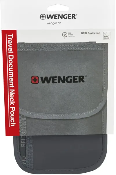 Poșetă pentru gât Wenger - С RFID protectie, gri