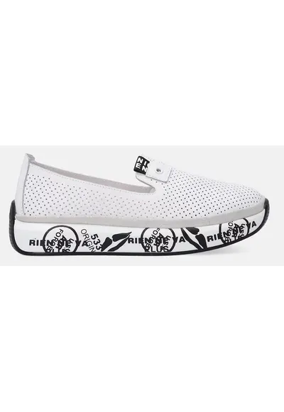Pantofi sport slip-on din piele cu perforatii decorative
