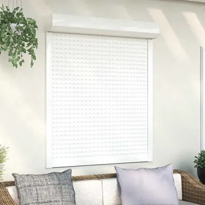 vidaXL Obturator rulant Manual Alb 110 x 130 cm Aluminiu și Poliuretan