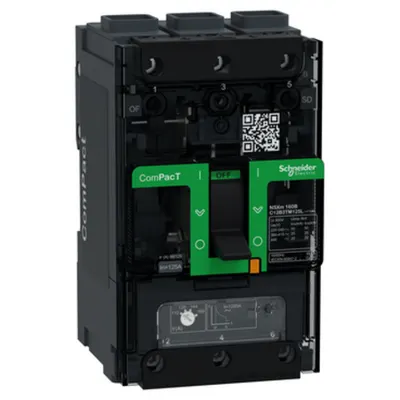 Intreruptor CompPacT NSXm B (25 kA la 415 V c.a.), 3P 3d, 125A, unitate de declansare TMD, conectori EverLink