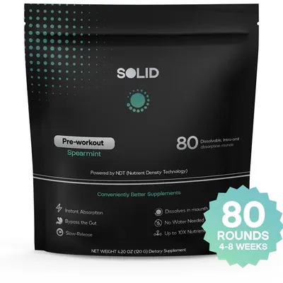 Pre-workout Mint Sours Spearmint Solid, 80 tablete solubile