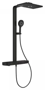 Sistem de dus Grohe SPA Aqua Pure 100962KF00, aparent, termostat, 400 mm, 3 functii, mat, Negru
