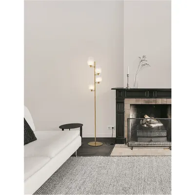 Lampa podea BALOR Alama aurie Metal Gradient Alb Sticla LED G9 4x5 Wat 230 Volt IP20 Fara bec