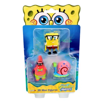 Set 3 mini figurine 3D, SpongeBob SquarePants, 3D