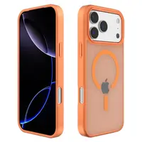 Husa Matte Antishock cu MagSafe pentru iPhone 17 Pro Max, Spate mat, Portocaliu Engros