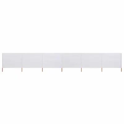 vidaXL Paravan anti-vânt cu 6 panouri, alb nisipiu, 800x160 cm textil