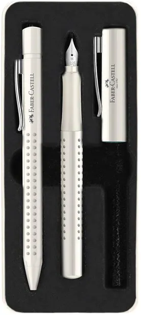 Set pix si stilou Faber-Castell Grip 2010 - alb