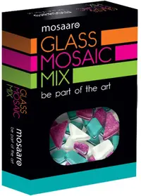 Amestec de mozaic Mosaaro - Alb, turcoaz, sclipici violet