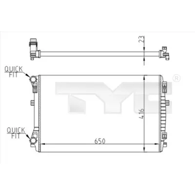 Radiator, racire motor TYC 737-0071-R
