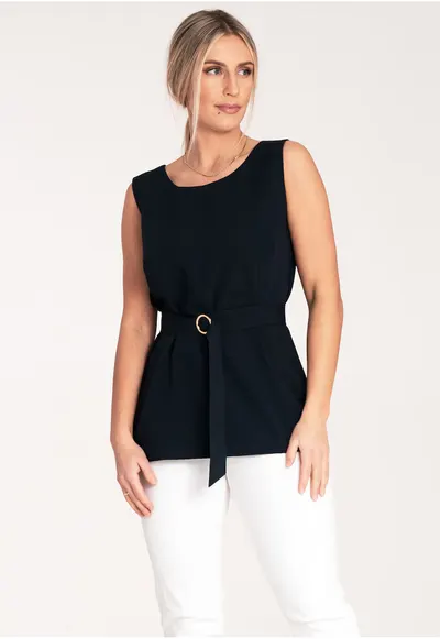 Bluza dama - Poliester/Viscoza - Eleganta - Bleumarin