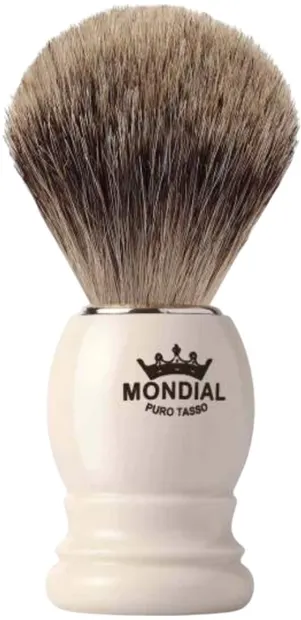 Mondial 1908 Perie de bărbierit cu păr din Fine Badger, mâner de fildeș