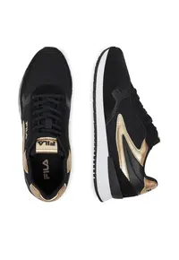 Pantofi sport dama - textil - negru/auriu