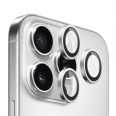 Folie de protectie Camera Spate Blueo Metal Frame pentru Apple iPhone 14 Pro Max / 14 Pro, Sticla Securizata, Argintie