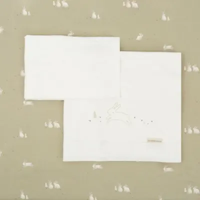 Set de cearșafuri pentru pătuț Bimbidreams - Bunny, 60 x 120 cm, Green Moss