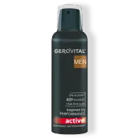 Deodorant Antiperspirant Active Protecție 48h, Fără Alcool, Fără Pete Albe, Note Lemnoase De Cedru și Mosc, Gerovital Men, 150 Ml