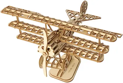 Puzzle 3D din lemn Robo Time din 145 de piese - Avion