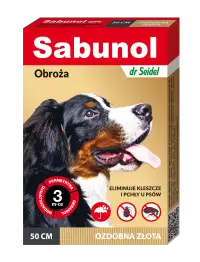 Sabunol Dog GPI, Zgarda Antiparazitara Caini 10-25 kg, Culoare Gold (50cm)