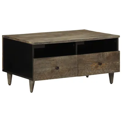 Gossi masuta de cafea gri deschis 80x54x40 cm lemn masiv de mango