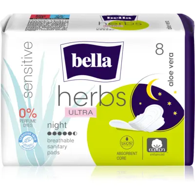 BELLA Herbs Ultra Night absorbante menstruale pentru noapte Aloe Vera 8 buc