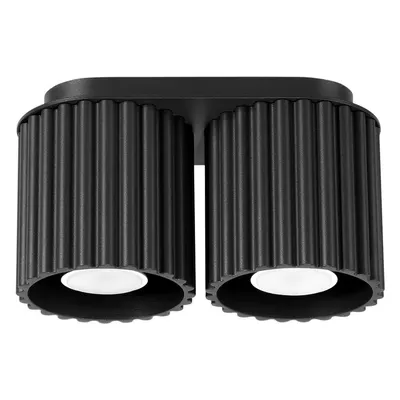 Spot negru din metal 10x21 cm Zora – Sollux