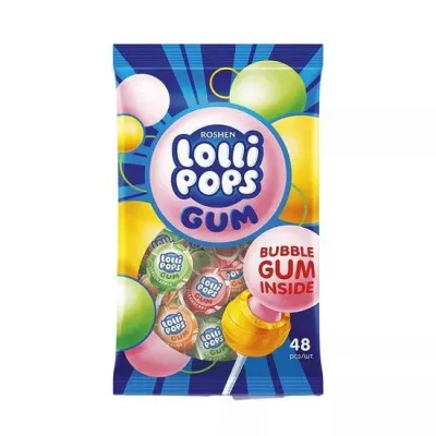 Acadele Roshen cu Fructe și Guma Lolli Pops Bubble Gum, 920g – Pachet En-gros
