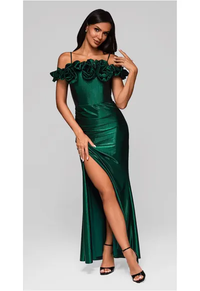 Rochie de seara Maxi LA-OM-DLR213 - Verde