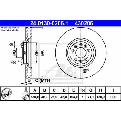 Disc frana ATE 24.0130-0206.1
