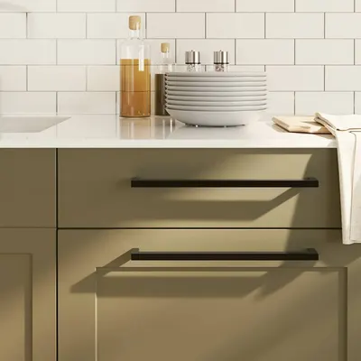 vidaXL Mânere de dulap, 5 buc., negru, 320 mm, oțel inoxidabil