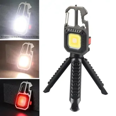 Lanterna LED tip breloc cu trepied, dispozitiv spargere geamuri, surubelnite, cheie, deschizator sticle