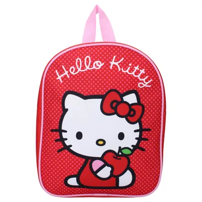 Rucsac Cuteness Overload Hello Kitty, 29x22x9 cm, cu un compartiment, rosu, bret