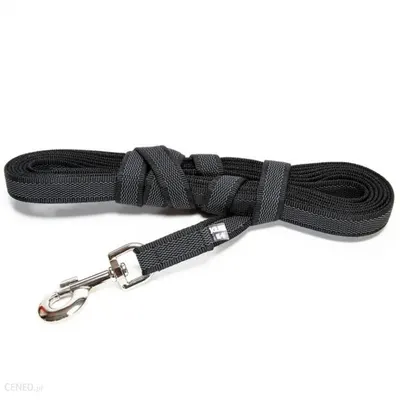 Lesa antiderapanta cu maner, neagra, utilizare indelungata, lungime 5 m, pentru caini cu greutate de pana la 30 kg
