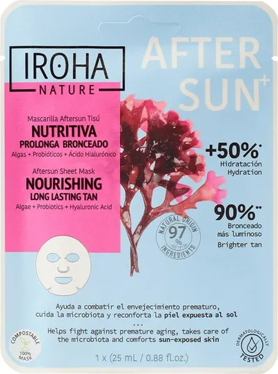 Iroha Nature Mască hrănitoare după soare cu alge și probiotice, 25 ml