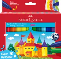 Carioci superlavabile Jumbo, 24culori/set, Faber-Castell