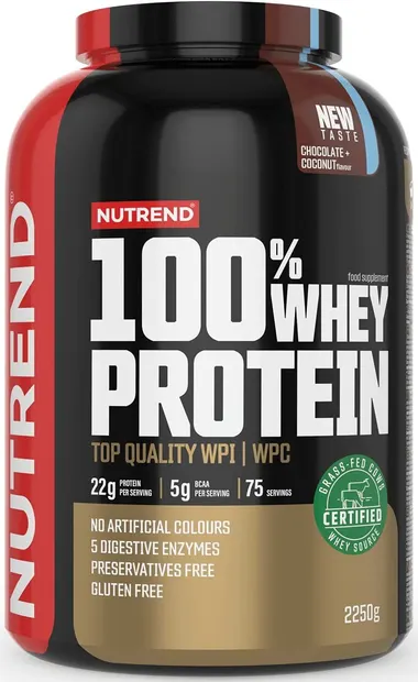 100% Whey Protein, ciocolată cu cocos, 2250 g, Nutrend