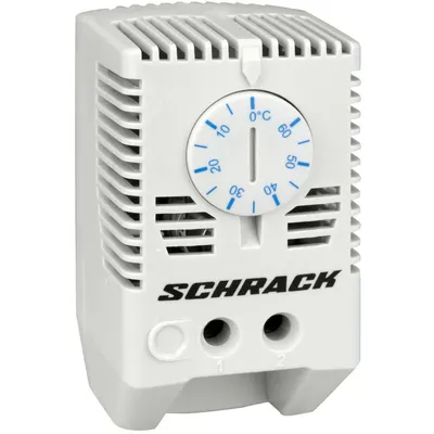 Termostat pentru ventilarea dulapurilor 1ND, comutator albastru Schrack IUK08566