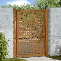 vidaXL Poartă de grădină 100x125 cm, oțel rezistent la intemperii, model cruce