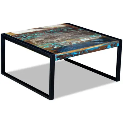 vidaXL Măsuță de cafea, 80 x 80 x 40 cm, lemn masiv reciclat