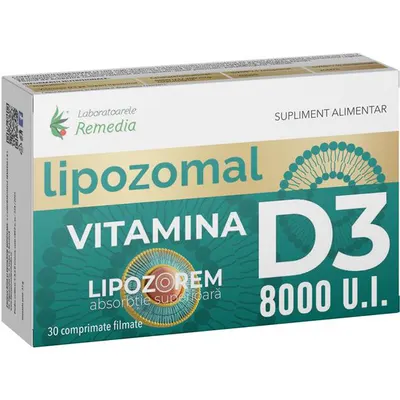 Vitamina D3 Lipozomala 8000UI 30cpr