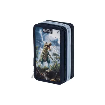 Penar echipat 31 piese, 3 fermoare, 19x11.5x7cm, T Rex, Herlitz