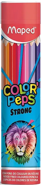 Creioane colorate Maped Color Peps - 24 culori, in tub metalic