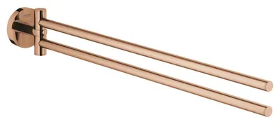 Suport prosop Grohe Essentials 40371DA1, 449 mm, 2 brate, pivotant, fixare ascunsa, Lucios, Warm sunset