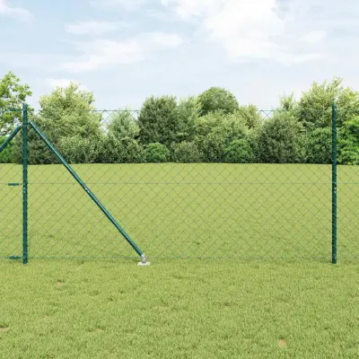 vidaXL Gard de lanț cu vârfuri 25 x 1,4 m Oțel cu strat de PVC Verde